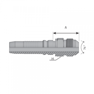 AGJ ниппель, наружный JIC конус 74° interlock, UNF резьба. (KMJ)